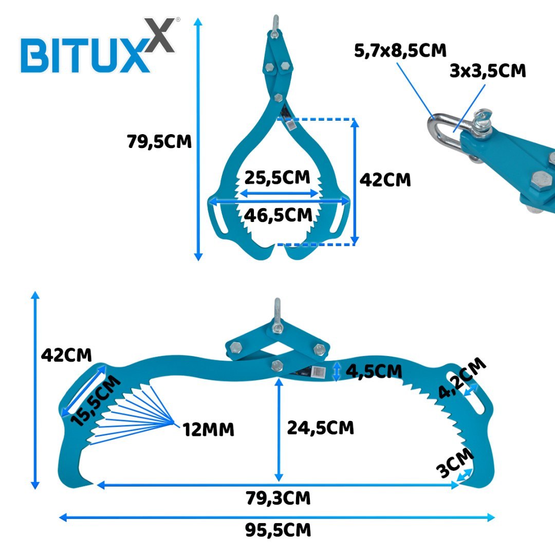 Kleště na dřevo 620mm 1000kg samosvorné kleště Bituxx MS18886